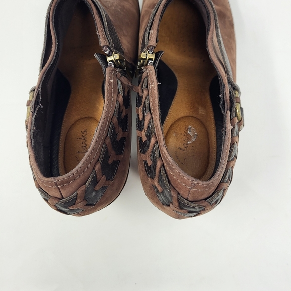 Clarks Artisan Womens Ankle Boots Harness Western Brown Oiled Leather 10W - Picture 4 of 10